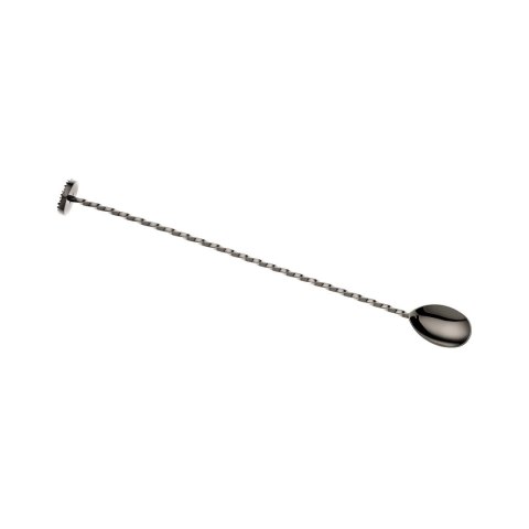 Łyżka barmańska z tłuczkiem, 300mm, czarna, Barfly Łyżka barmańska z tłuczkiem, 300mm, czarna, Barfly