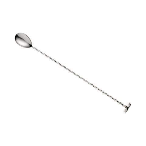 Łyżka barmańska z tłuczkiem, 300mm, stal nierdzewna, Barfly Łyżka barmańska z tłuczkiem, 300mm, stal nierdzewna, Barfly
