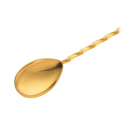 Łyżka barmańska z tłuczkiem, 300mm, złota, Barfly Łyżka barmańska z tłuczkiem, 300mm, złota, Barfly