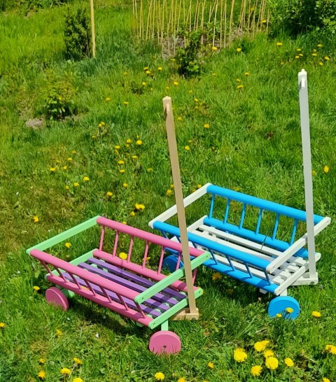 Wóz drabiniasty drewniany ogrodowy DUŻY 60 cm NI