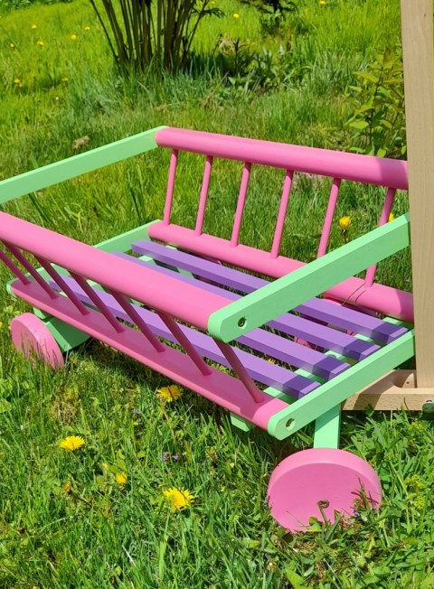 Wóz drabiniasty drewniany ogrodowy DUŻY 60 cm RÓ Wóz drabiniasty drewniany ogrodowy DUŻY 60 cm RÓ