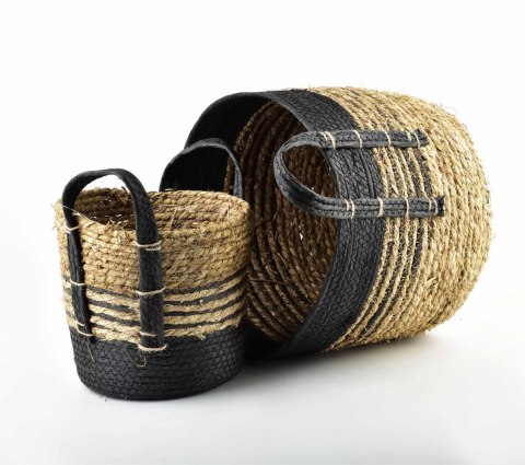 BALI Komplet 2 KOSZY trawa morska 33x33xH:26/24x24xH:21cm BALI Komplet 2 KOSZY trawa morska 33x33xH:26/24x24xH:21cm