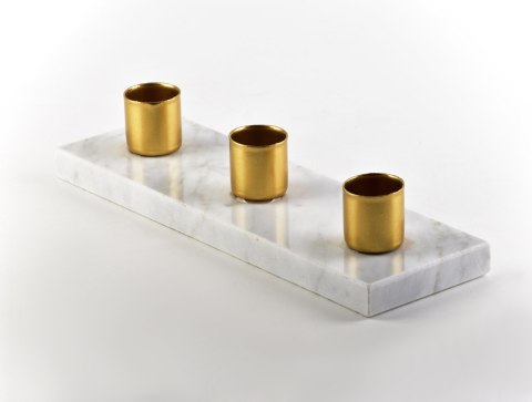 CEDRIC MARBLE Świecznik 20x6,5xh4cm 3 świece CEDRIC MARBLE Świecznik 20x6,5xh4cm 3 świece