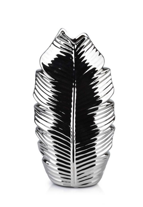 LEAF SILVER WAZON 7x14xh28cm LEAF SILVER WAZON 7x14xh28cm