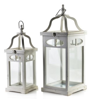 LOKKE Komplet 2 latarni 25x25x64/18x18x49cm
