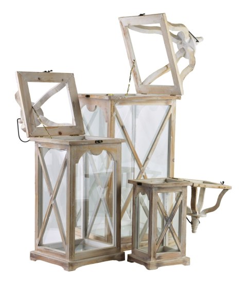 LOKKE Komplet 3 latarni 29x29x78/22x22x62/15x15x42cm LOKKE Komplet 3 latarni 29x29x78/22x22x62/15x15x42cm