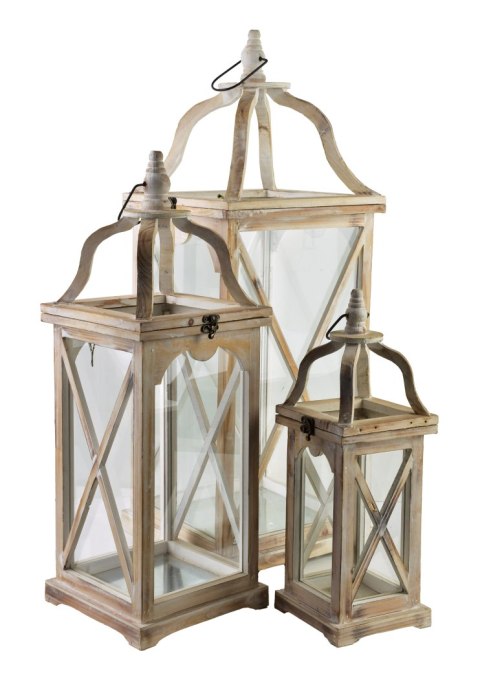 LOKKE Komplet 3 latarni 29x29x78/22x22x62/15x15x42cm LOKKE Komplet 3 latarni 29x29x78/22x22x62/15x15x42cm