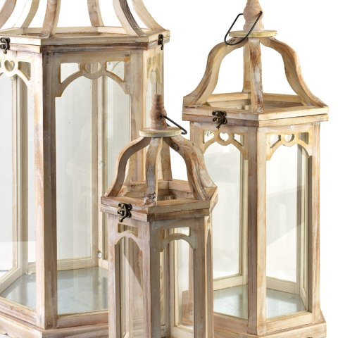 LOKKE Komplet 3 latarni 39x34x80/30x26x63/21x18x45cm LOKKE Komplet 3 latarni 39x34x80/30x26x63/21x18x45cm