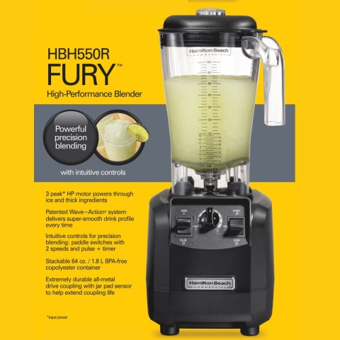 Blender barmański HBH550R-CE Fury® 1.8l 880W, Hamilton Beach Commercial Blender barmański HBH550R-CE Fury® 1.8l 880W, Hamilton Beach Commercial