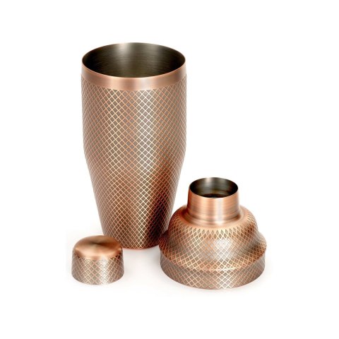 Shaker barmański 3-częściowy w stylu japońskim Diamond Lettice, antyczna miedź, 700ml Shaker barmański 3-częściowy w stylu japońskim Diamond Lettice, antyczna miedź, 700ml